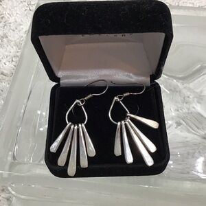 Vintage sterling silver paddle dangle earrings Mexico